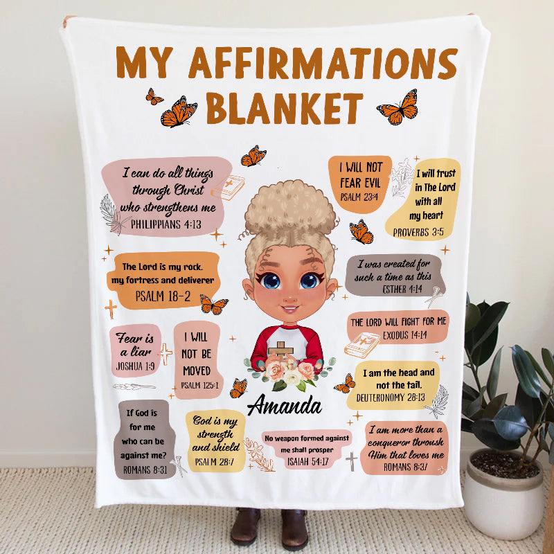 Christian Bible Verse Affirmations - Personalized Blanket 60x80