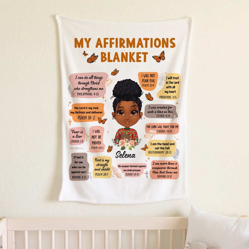 Christian Bible Verse Affirmations - Personalized Blanket 50x60