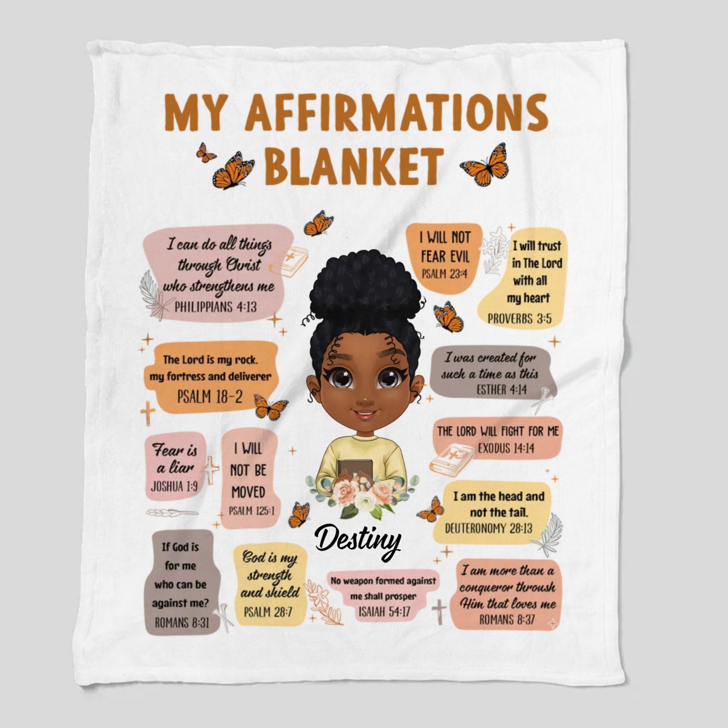 Christian Bible Verse Affirmations - Personalized Blanket 50x60